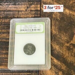 WW2 1943 Lincoln Wheat Steel Cent Coin